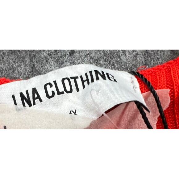 LNA Revolve Cori Knit Top Women 1X Cherry Red Ribbed Sweater Cutout Soft Fitted - Picture 14 of 15